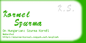 kornel szurma business card